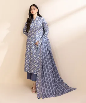 3 Piece - Printed Light Khaddar Suit