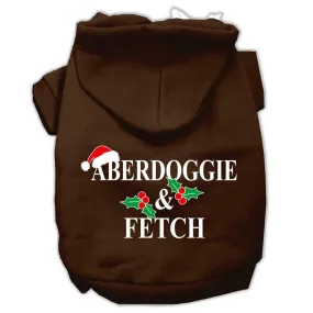 Aberdoggie Christmas Screen Print Pet Hoodies Brown Size S (10)