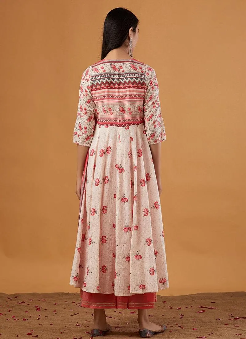 Admirable Multi-Color Flared Festive Wear Kurti With Gotapatti Work