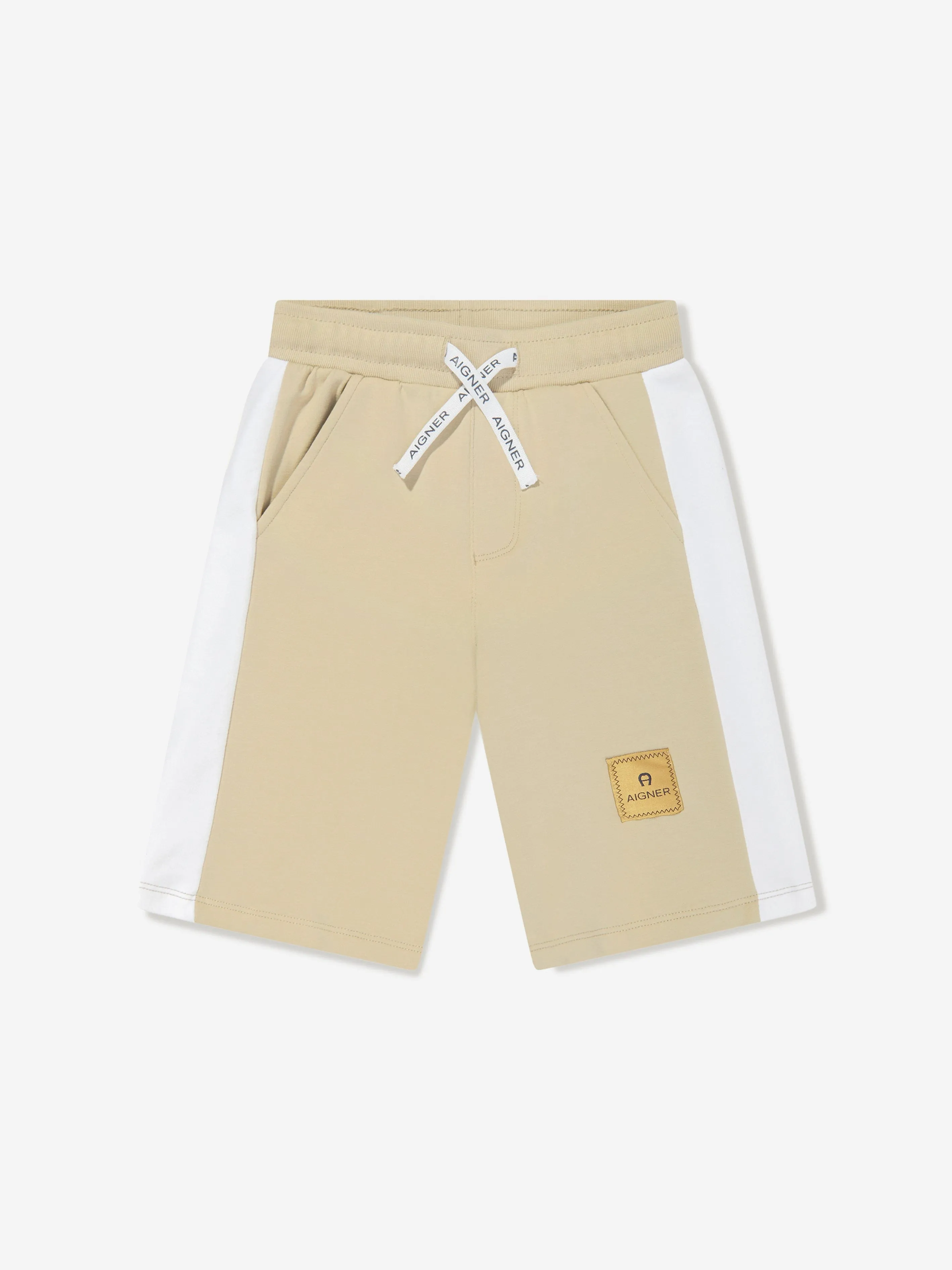 Aigner Boys Logo Bermuda Shorts in Beige