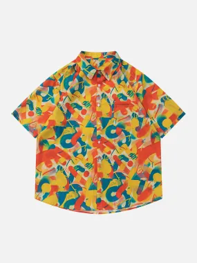 AlanBalen® - All-over Print Graffiti Short Sleeve Shirts