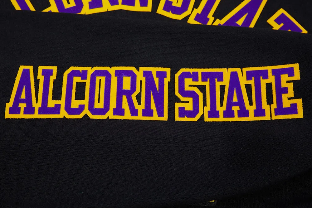 ALCORN STATE UNIVERSITY CLASSIC MEN'S STACKED LOGO PO HOODIE (BLACK)