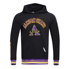 ALCORN STATE UNIVERSITY CLASSIC MEN'S STACKED LOGO PO HOODIE (BLACK)