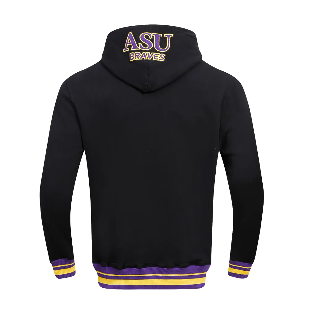 ALCORN STATE UNIVERSITY CLASSIC MEN'S STACKED LOGO PO HOODIE (BLACK)