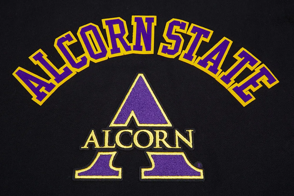 ALCORN STATE UNIVERSITY CLASSIC MEN'S STACKED LOGO PO HOODIE (BLACK)