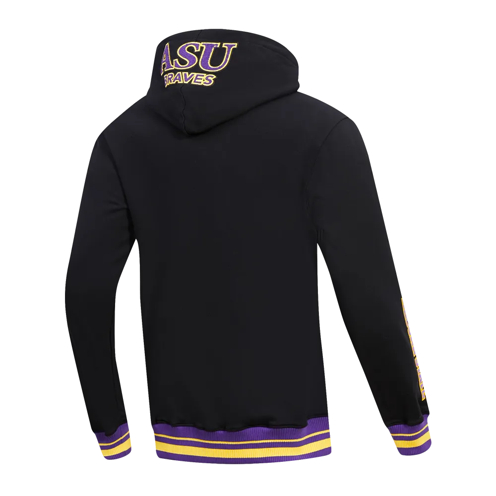 ALCORN STATE UNIVERSITY CLASSIC MEN'S STACKED LOGO PO HOODIE (BLACK)