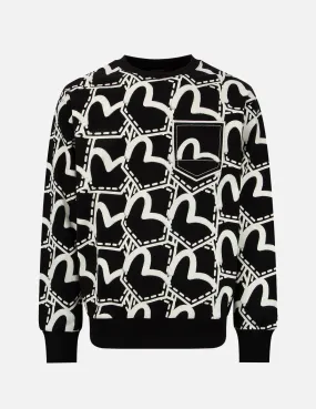 Allover Seagull Pocket Graphic Print Sweatshirt