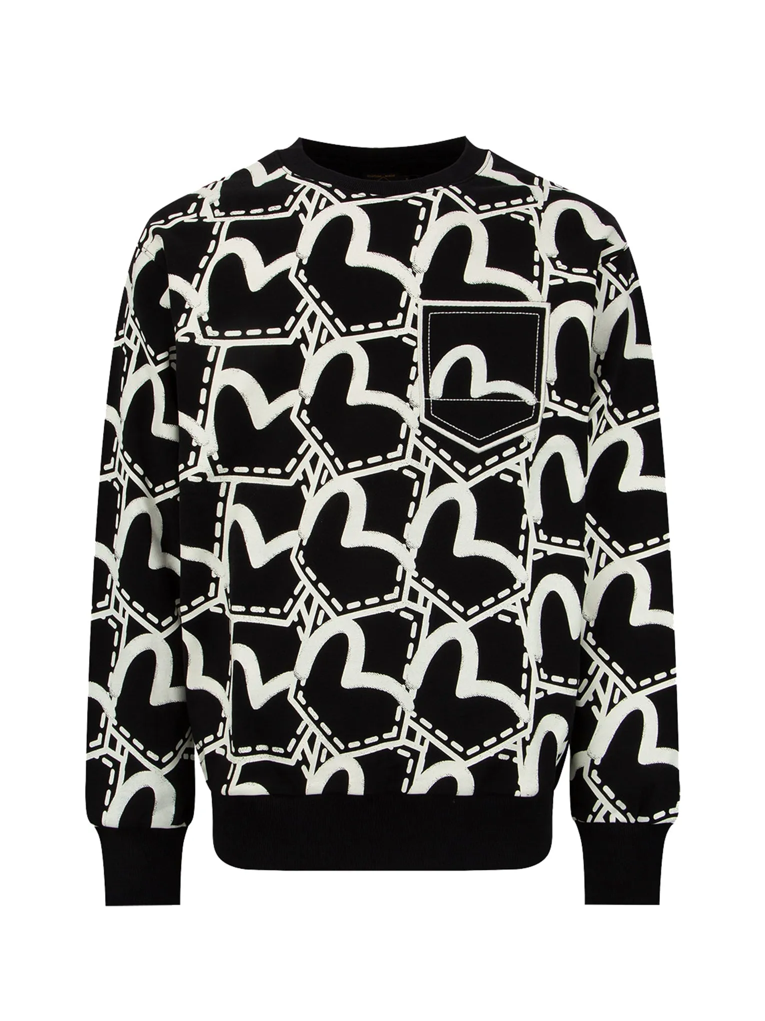 Allover Seagull Pocket Graphic Print Sweatshirt