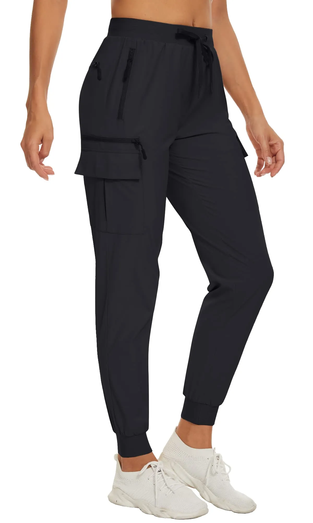 Amy Fashion - Elastic Waist Casual Long Trousers