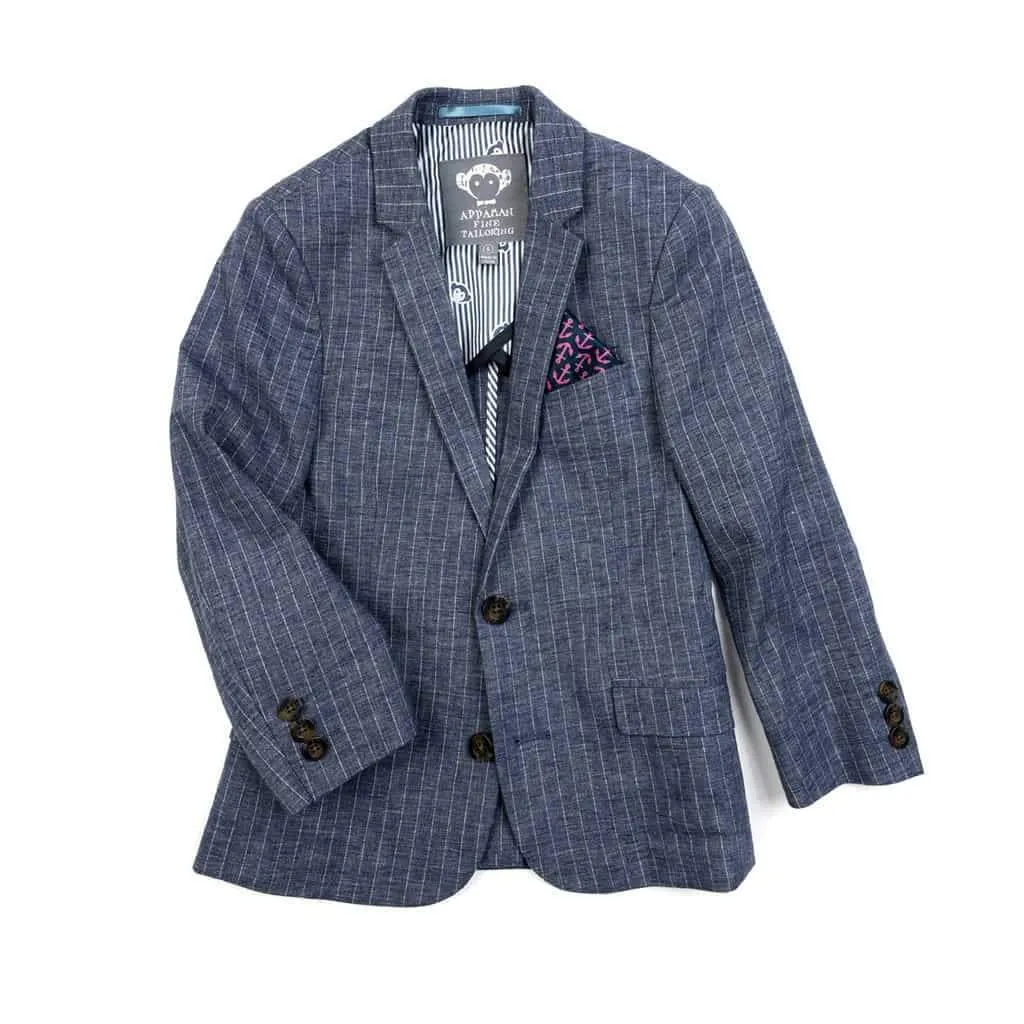 Appaman Boys Chambray Stripe Linen Sports Jacket