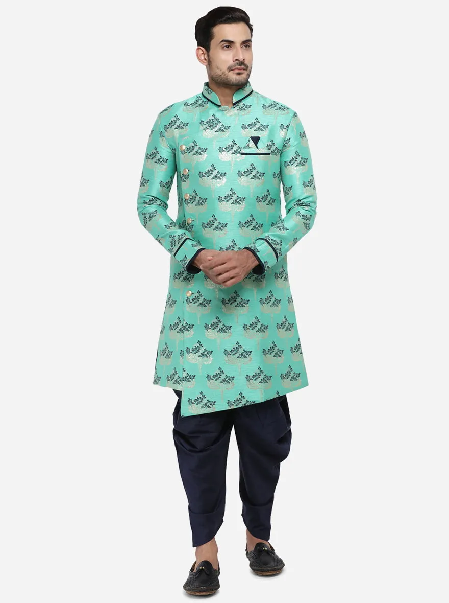 Aqua Green Semi Indowestern | Azania