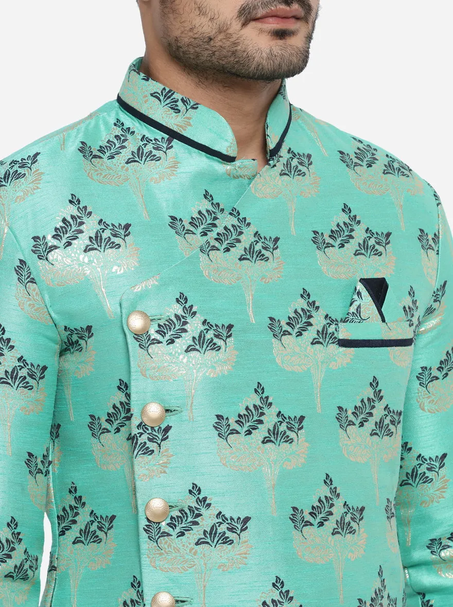 Aqua Green Semi Indowestern | Azania