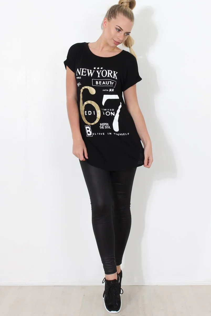 Beau Black Slogan Top