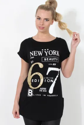 Beau Black Slogan Top