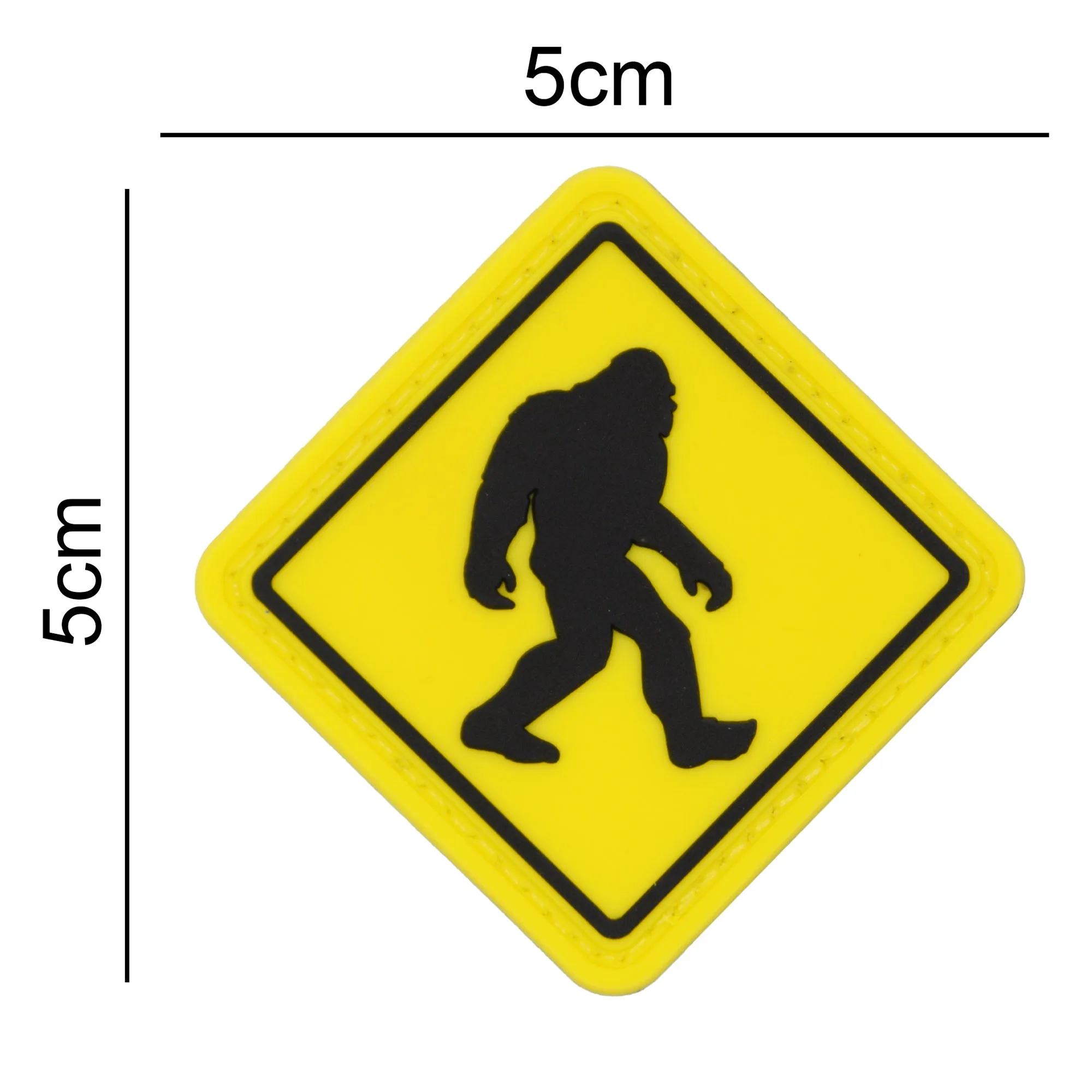 Bigfoot Crossing Sign Patch Yellow