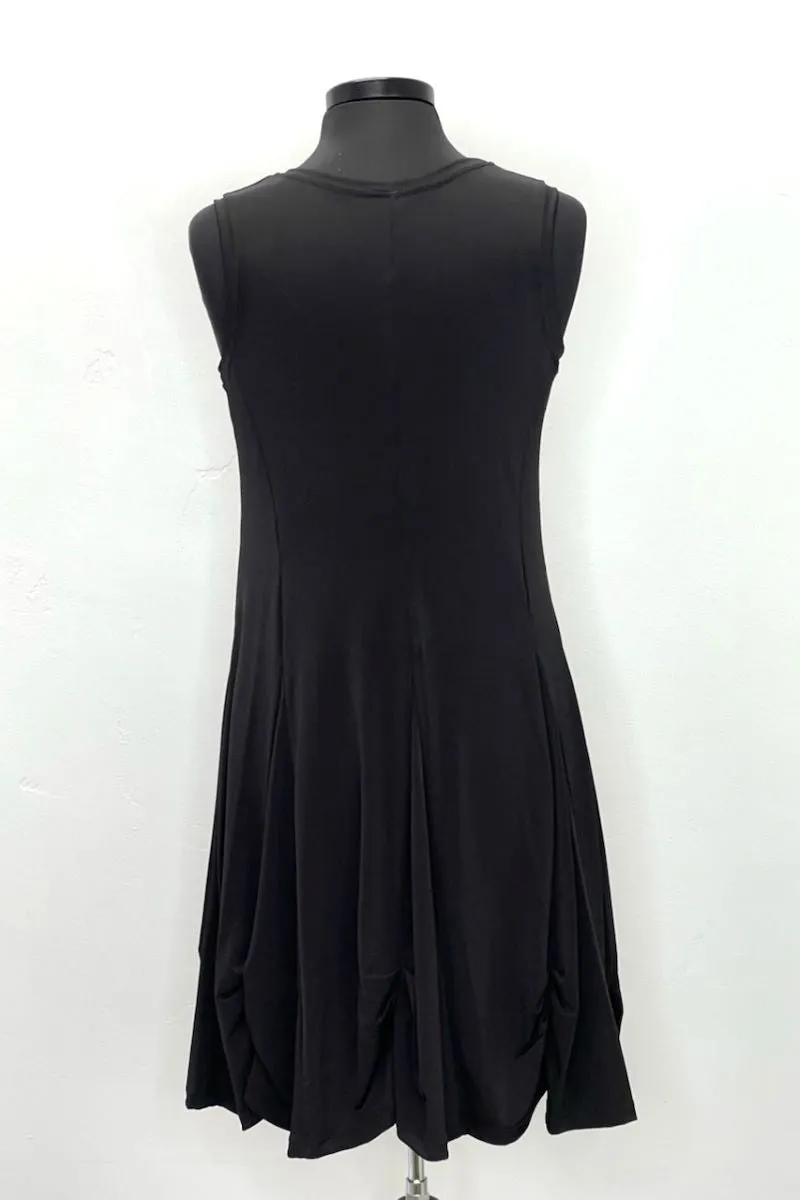 Black Sleeveless Pull Over Bubble Dress