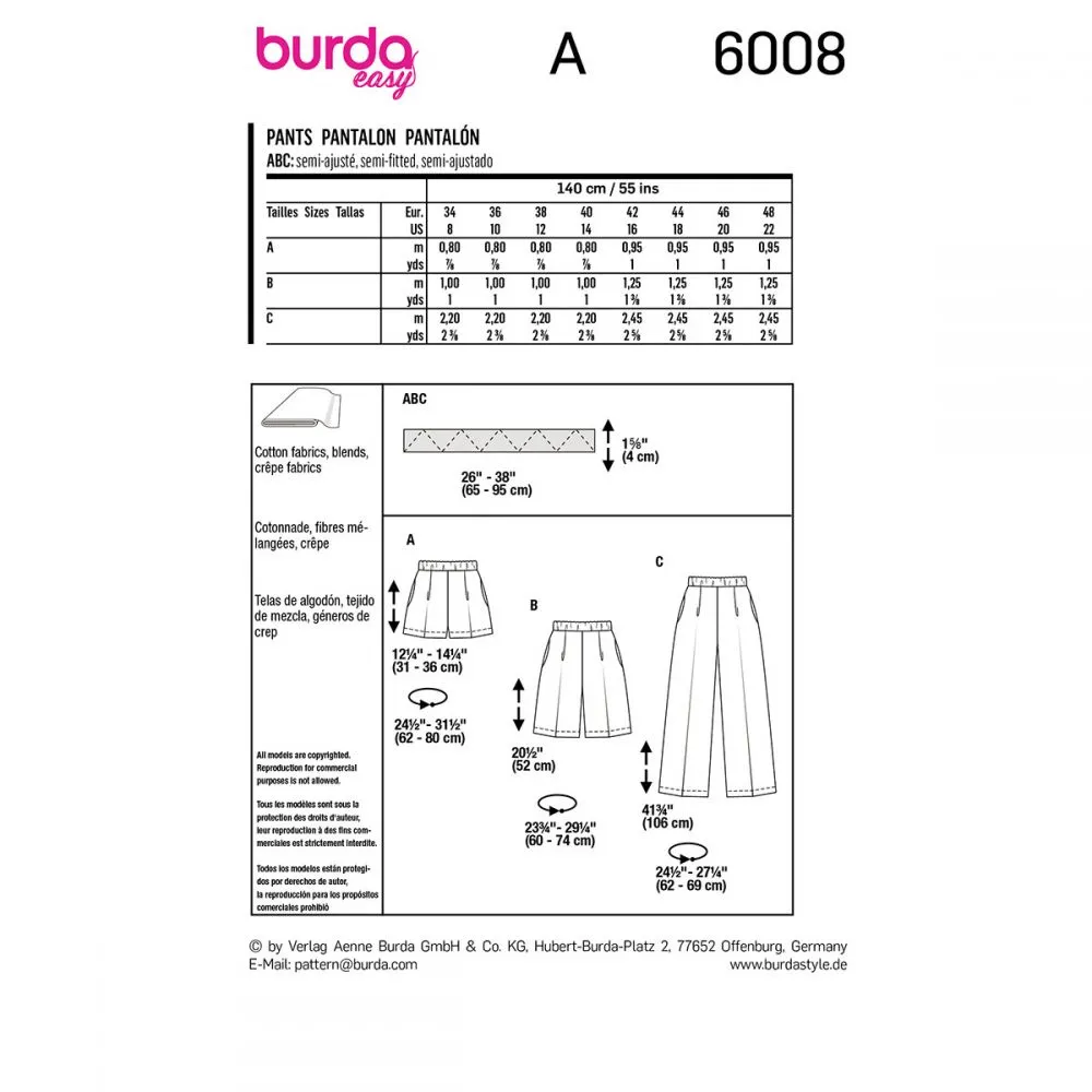 Burda Trousers 6008