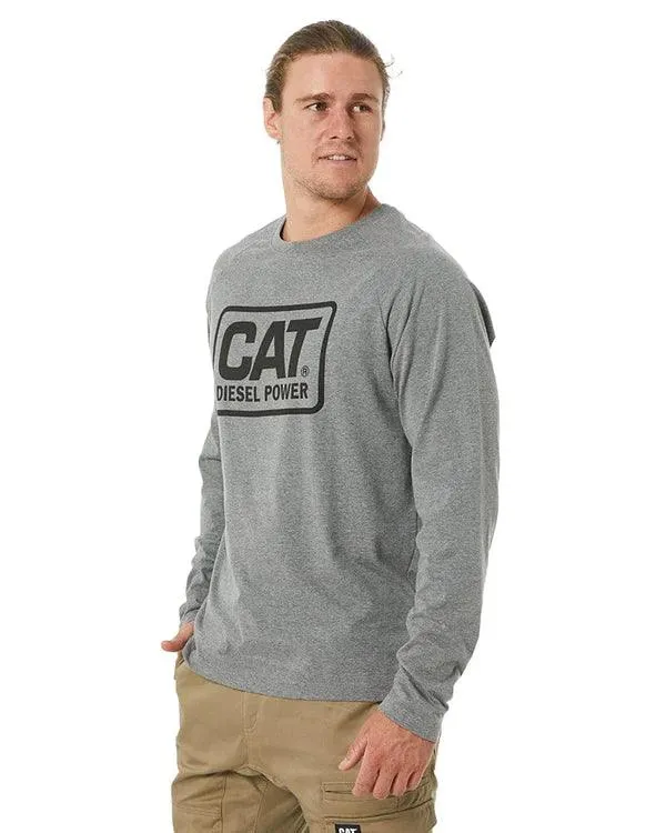 Cat Diesel Power L/S Tee - Dark Heather Grey