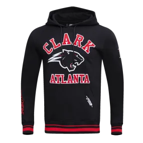 CLARK ATLANTA UNIVERSITY CLASSIC MEN'S STACKED LOGO PO HOODIE (BLACK/RED/BLACK)