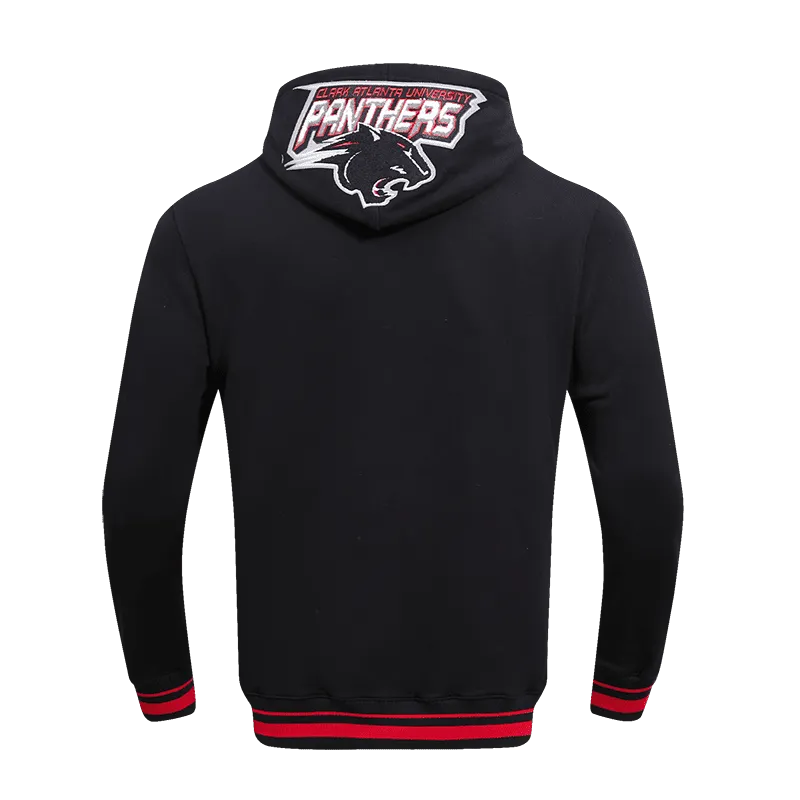 CLARK ATLANTA UNIVERSITY CLASSIC MEN'S STACKED LOGO PO HOODIE (BLACK/RED/BLACK)