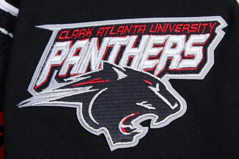 CLARK ATLANTA UNIVERSITY CLASSIC MEN'S STACKED LOGO PO HOODIE (BLACK/RED/BLACK)