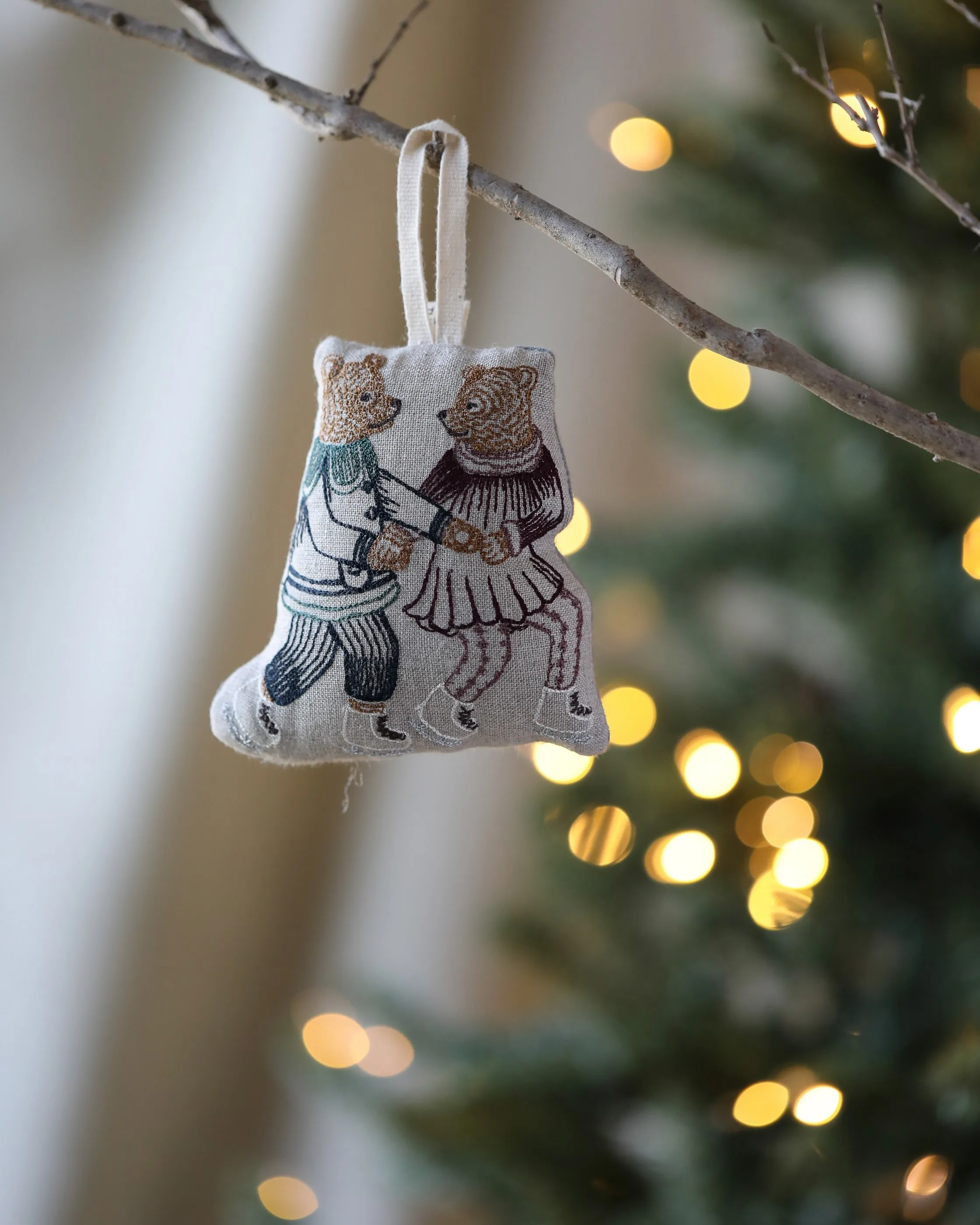 Coral & Tusk Ice Skater Bears Ornament