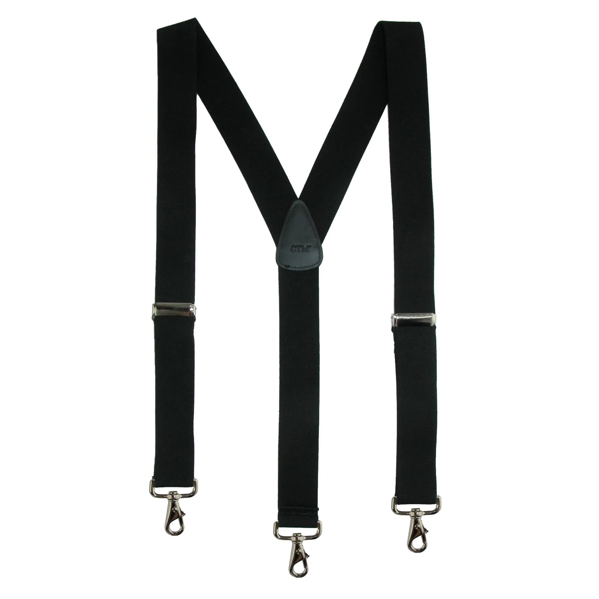 CTM® Men's Big & Tall Elastic Solid Color Y-Back Suspender with Swivel Hook Ends