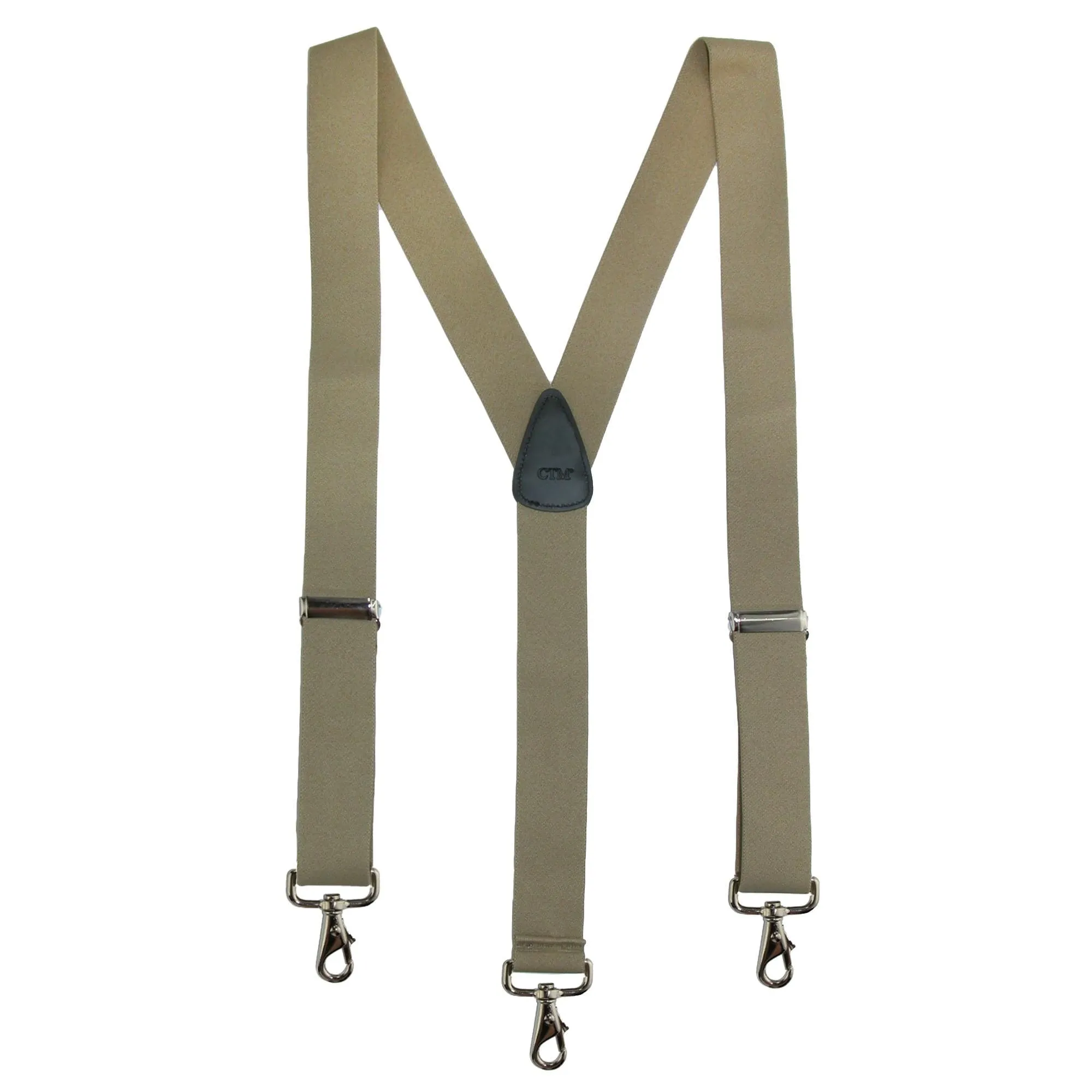 CTM® Men's Big & Tall Elastic Solid Color Y-Back Suspender with Swivel Hook Ends