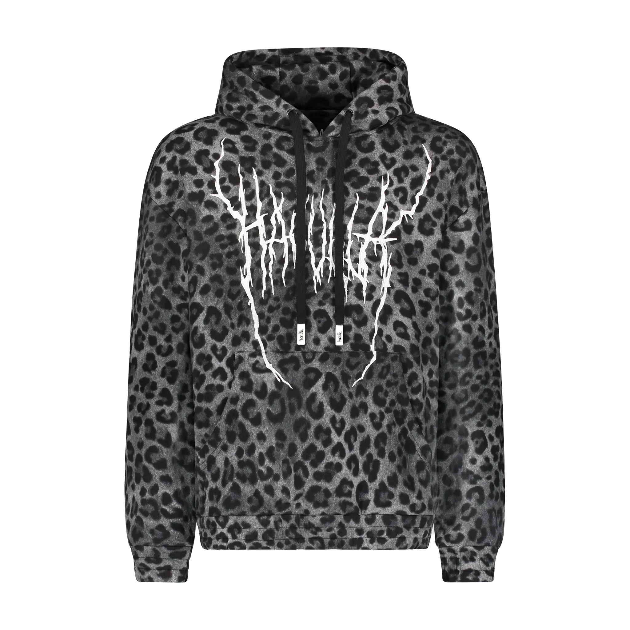 DEMON ANIMAL HOODIE GREY LEOPARD