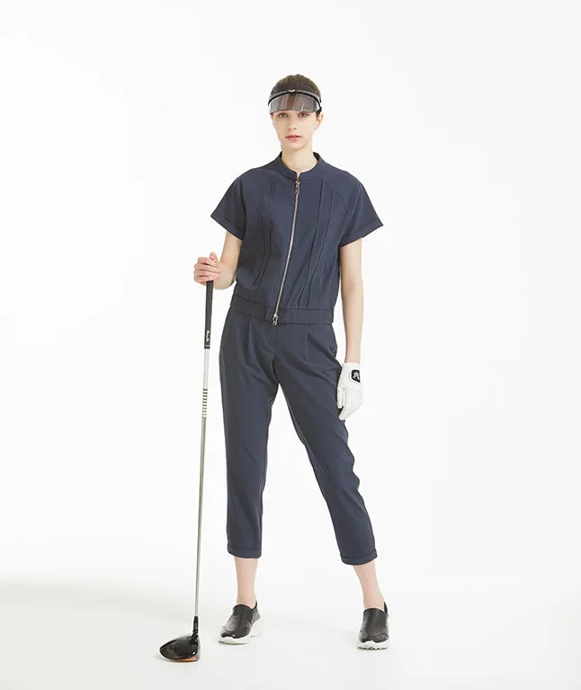 Diane Pintuck Short Sleeve Blouson - Dark Gray