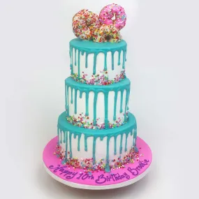 Donut Drip Cake 3 Tiers