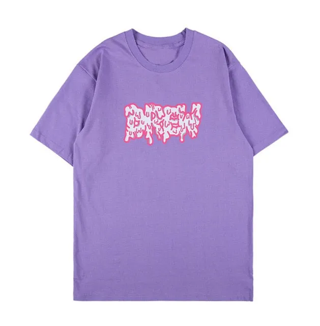 DREW Letter Print Streetwear T-Shirt