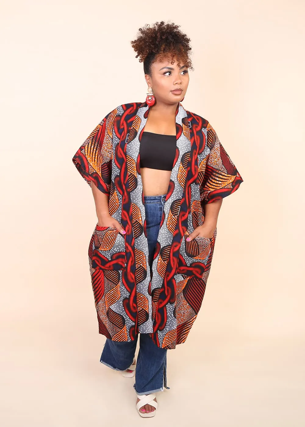 FEYI African Print Kimono Women's Jacket