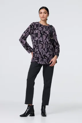 Floral Print Relaxed Long Sleeve Top