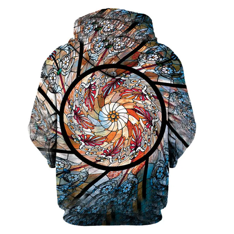 Floral Printed Spiral Hoodie