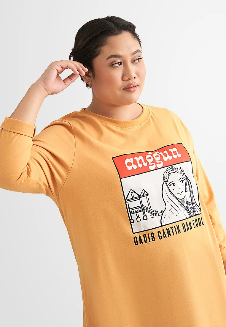 Gadis Long Sleeve Single Jersey Graphic Tee