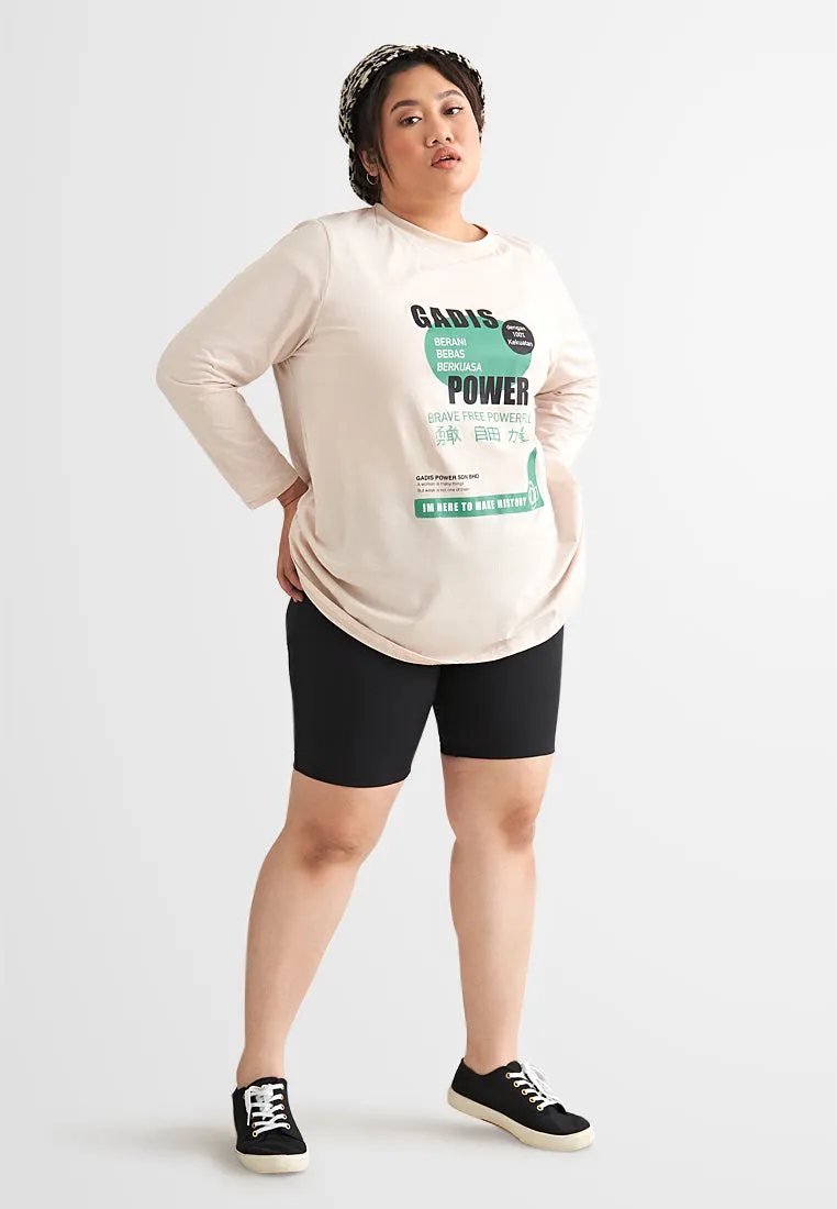 Gadis Long Sleeve Single Jersey Graphic Tee