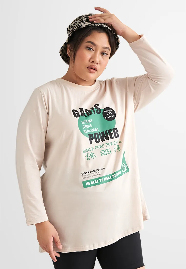 Gadis Long Sleeve Single Jersey Graphic Tee