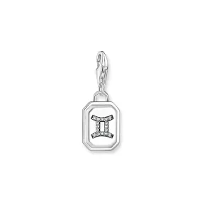 Gemini Zodiac sign silver charm Pendant