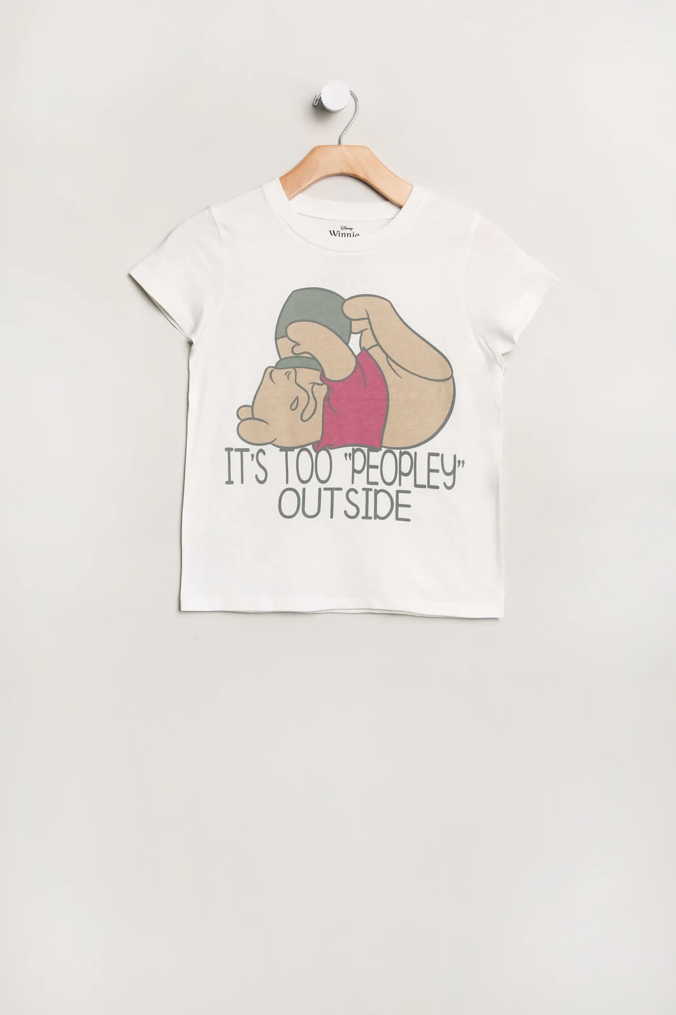 Girls' Winnie The Pooh It's Too Peopley Outside Graphic Tee