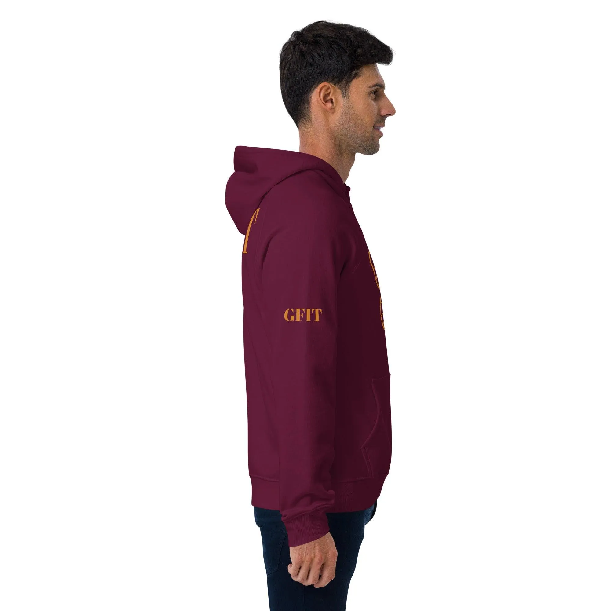 Golden Butterfly Unisex Eco Raglan Hoodie - Burgundy