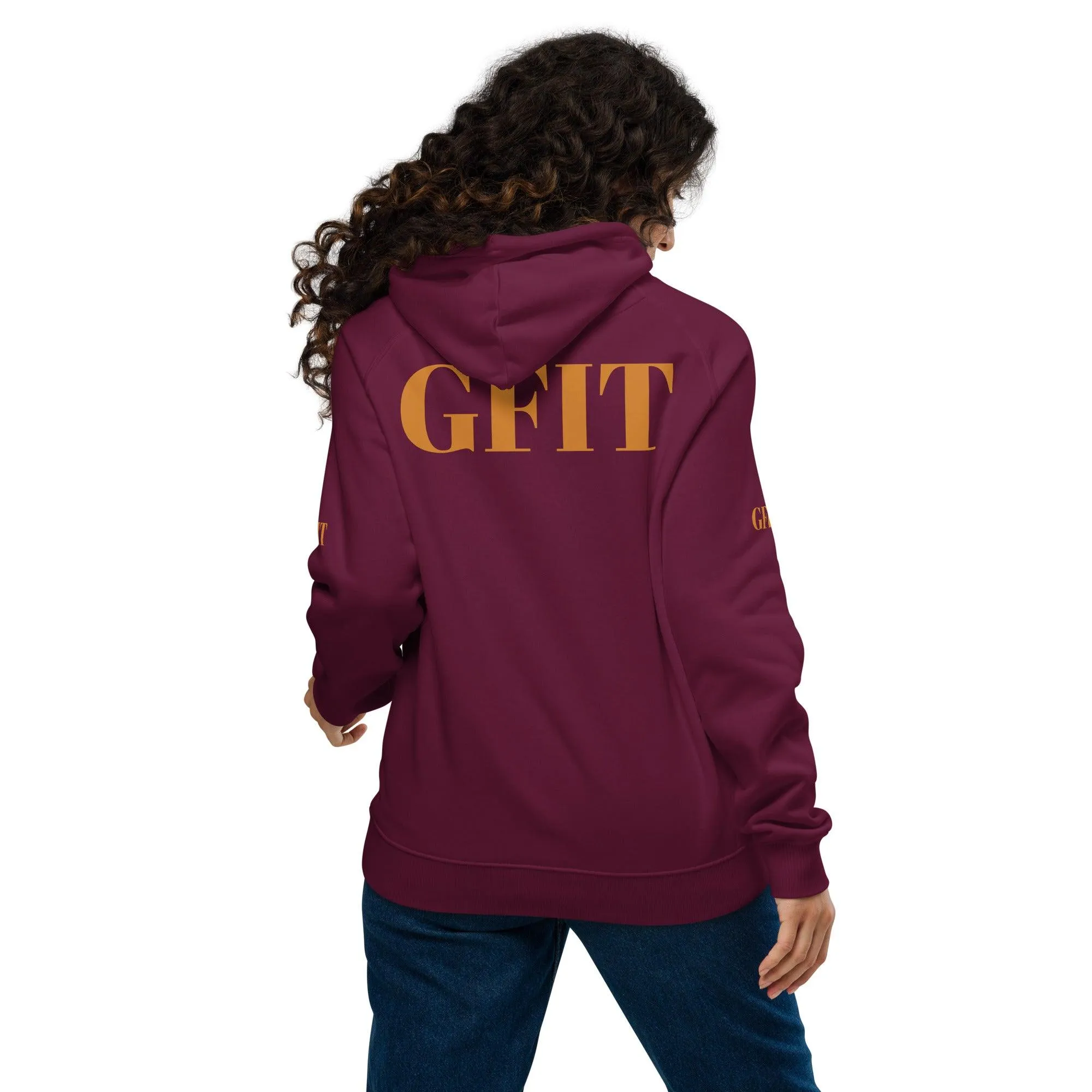 Golden Butterfly Unisex Eco Raglan Hoodie - Burgundy