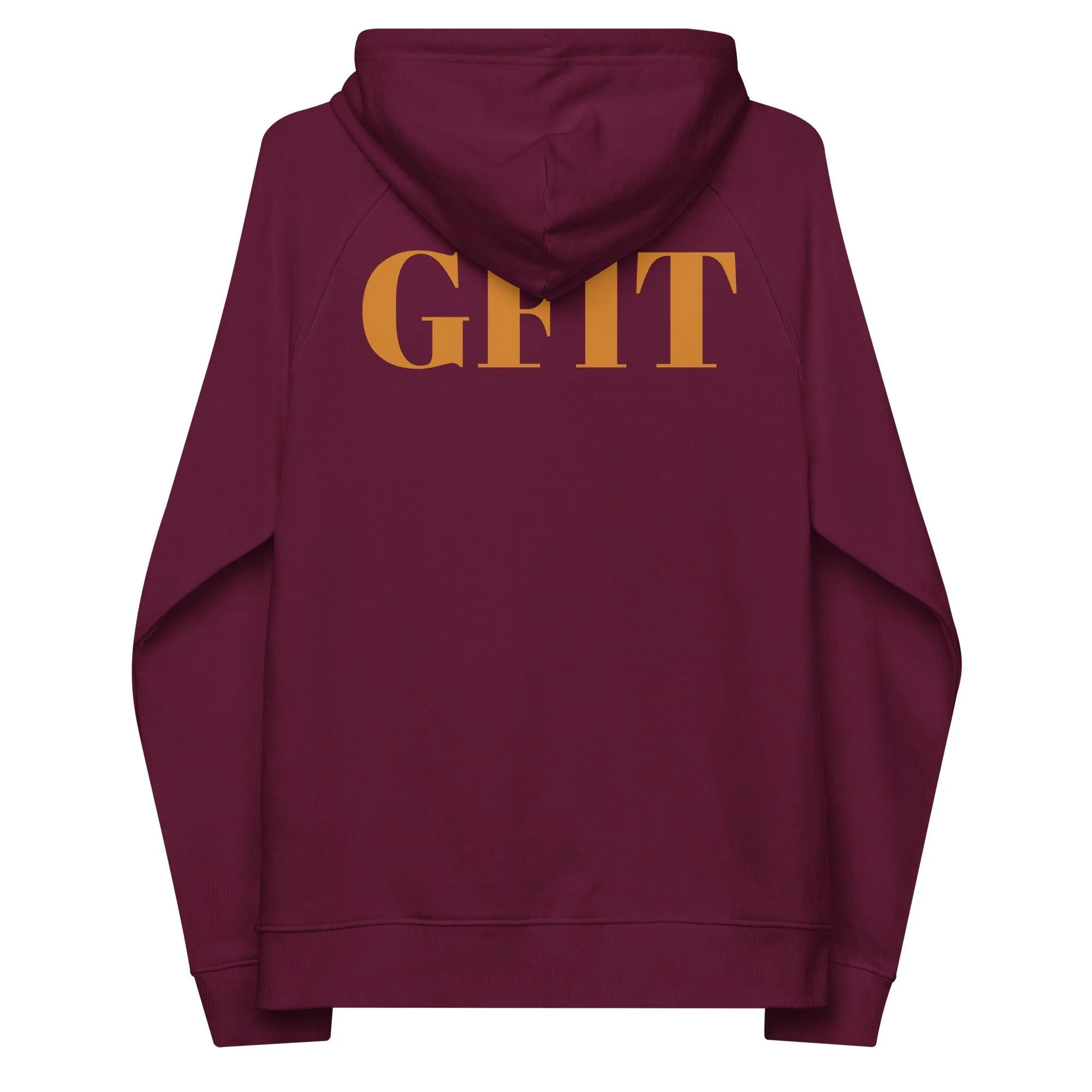 Golden Butterfly Unisex Eco Raglan Hoodie - Burgundy