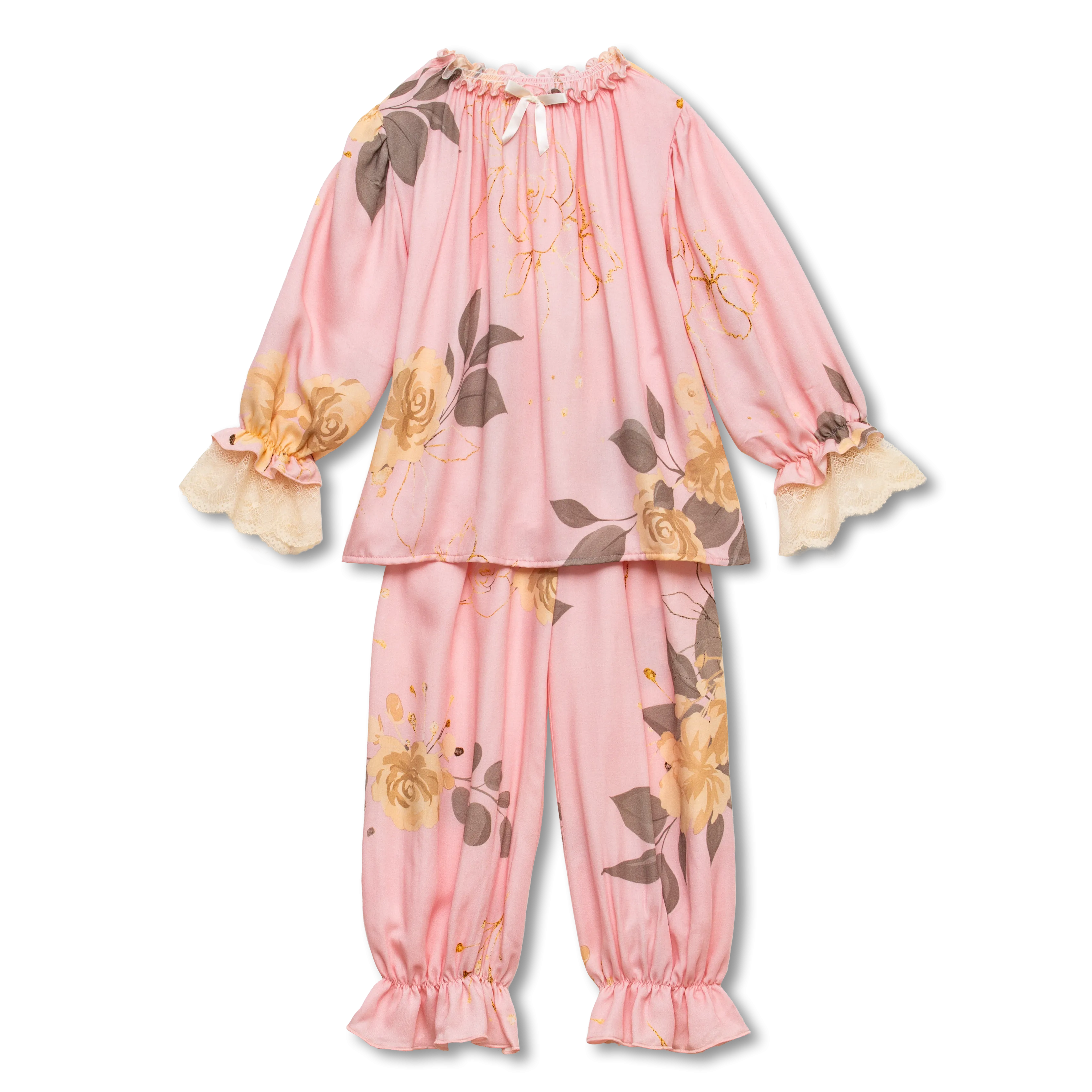 GRACE - GIRLS PYJAMA SET IN PINK ROSES