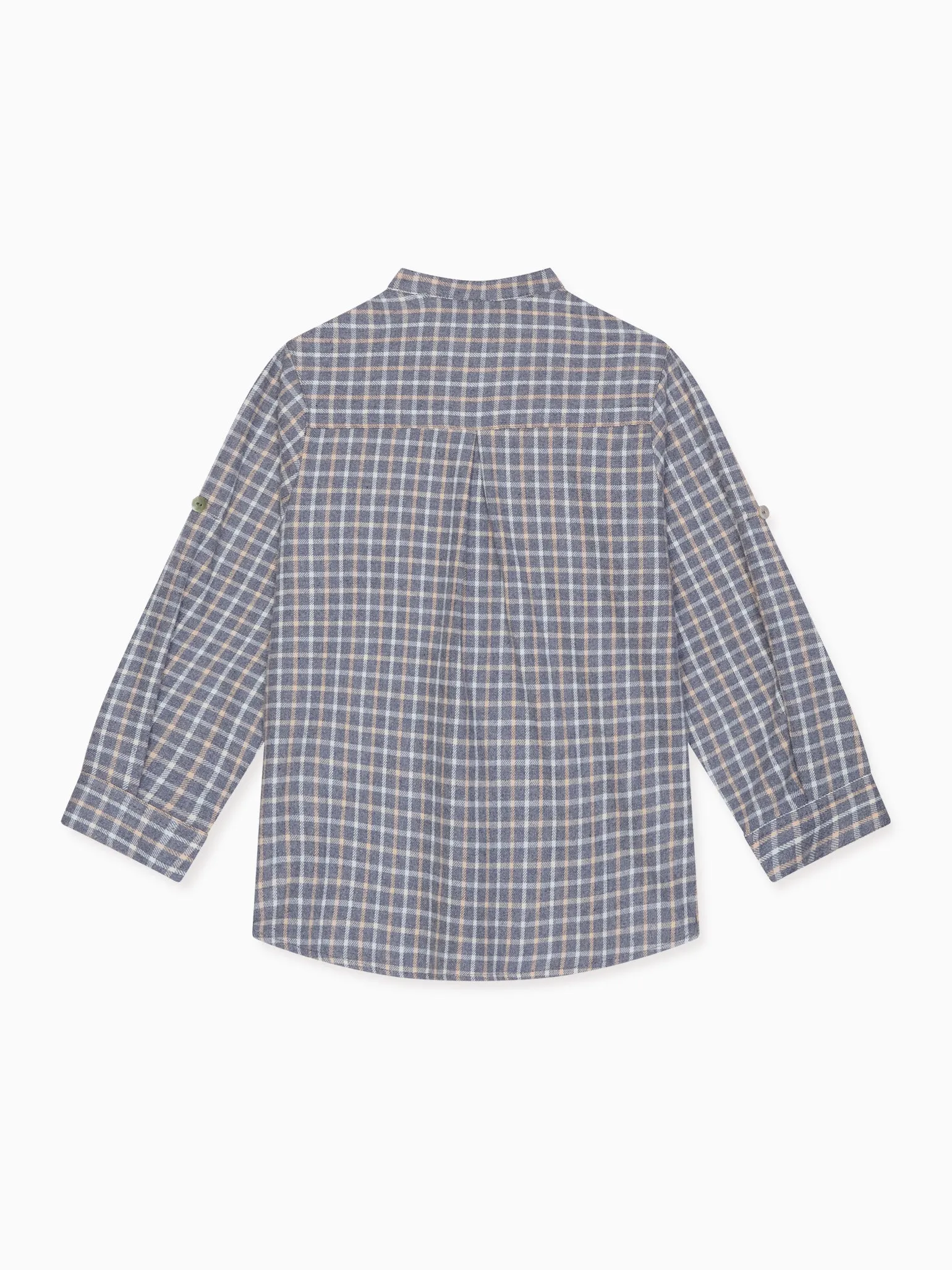 Grey Check Mateo Long Sleeve Boy Shirt