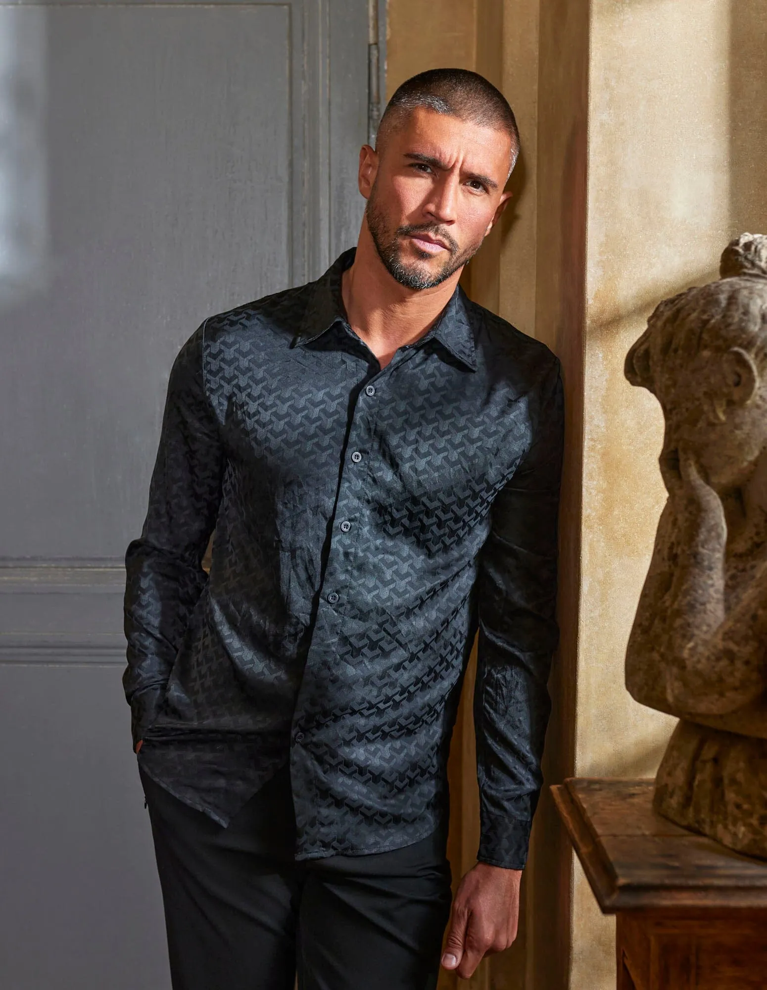 Jacquard Black Illusion Shirt