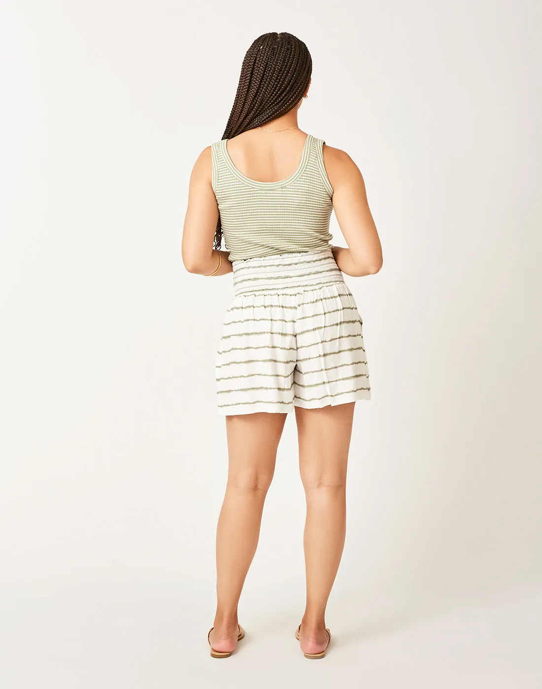 Leah Short: Olive Tie Dye Stripe - FINAL SALE