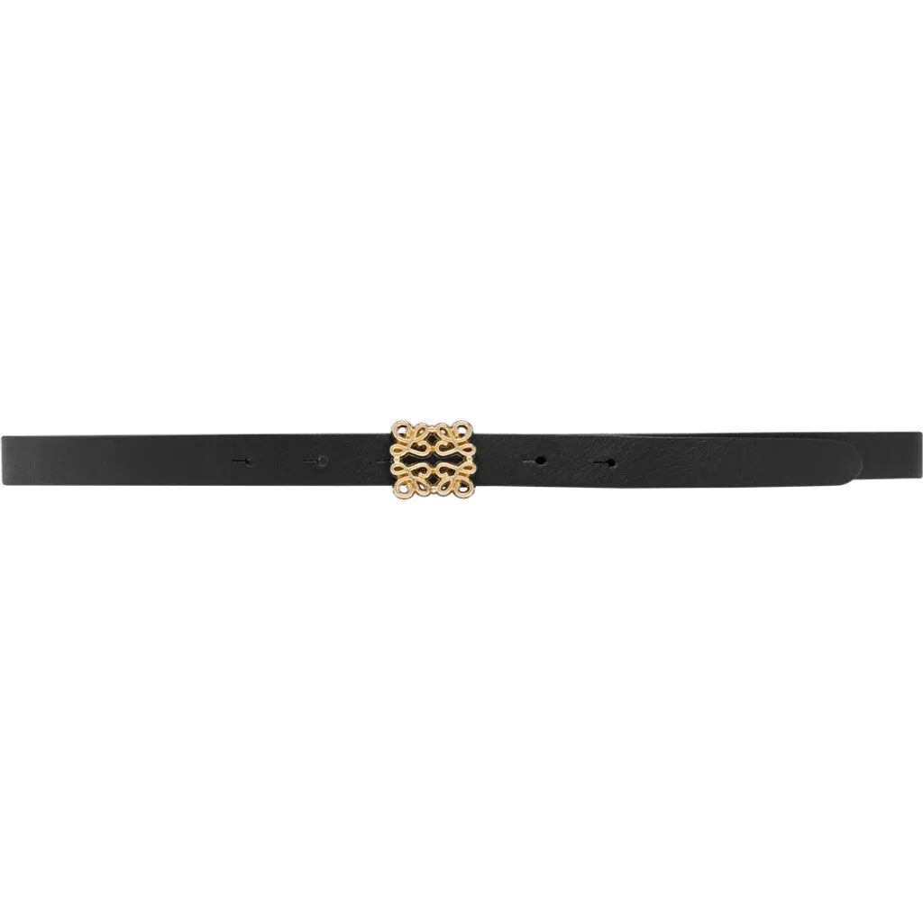 Leather belt with beautiful buckle / 15492 - Black (Nero)