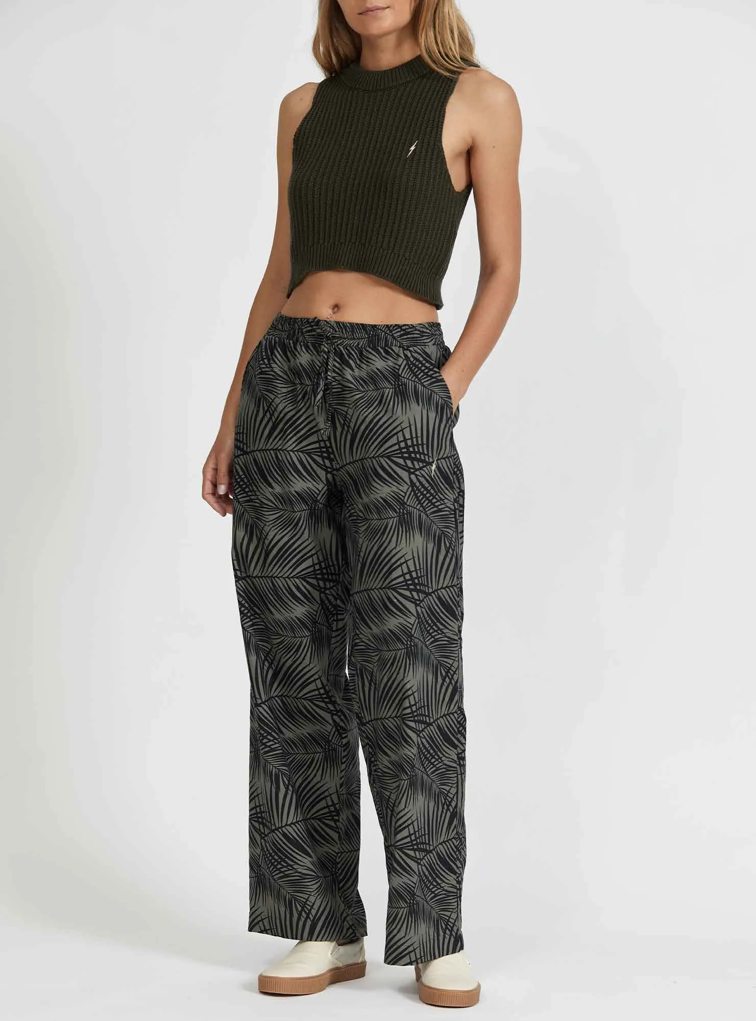 LINEN HIGH-WAISTED TROUSERS