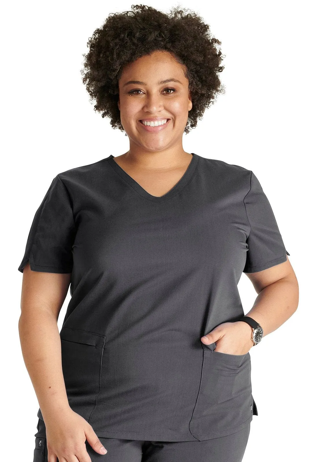 Lumino Atmos V-Neck 2-Pocket Scrub Top with Monogram LD-CK837A